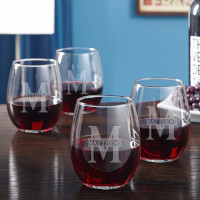 Oakmont Engraved Stemless Wine Glasses