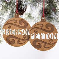 Personalized Natural Wood Name Ornament