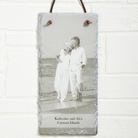 Personalized Photo Slate Wall Plaque - Vertical