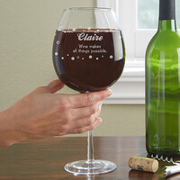 Personalized Whole Bottle Wine Glass - Big Vino