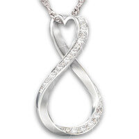 Sterling Silver And Diamond Infinity Pendant For..
