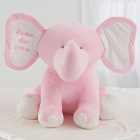 Embroidered Jumbo Plush Baby Elephant - Pink