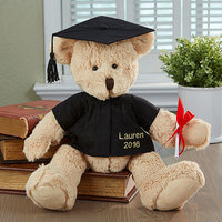 Personalized Bear With Graduation Gown And Cap