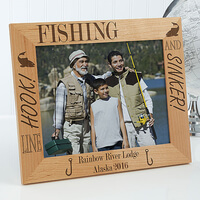 Personalized Fishing Custom Wood Picture Frame -..