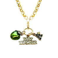 Teacher Charm Necklace In Gold