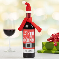 Personalized Holiday Santa Wine Bottle Labels