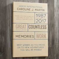 Retirement Wishes 12x18 Personalized Canvas Print