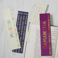 Personalized Paper Bookmarks - Stencil Name