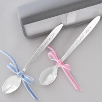 Personalized Silver Baby Spoon Keepsake Gift