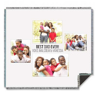Four Photo Collage Personalized Woven Throw For..