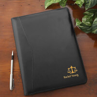 Legal Notes Personalized Black Leather Portfolio