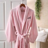 Womens Personalized Spa Robe - Pink Microfleece