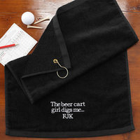 Embroidered Black Personalized Golf Towels - You..