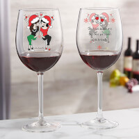 Christmas Best Friends Personalized Red Wine Glass