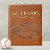 Ballparks Past And Present Personalized Leather..