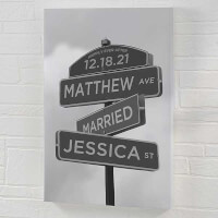 Street Sign Wedding Personalized Canvas Print -..