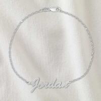 Personalized Script Name Anklet - Sterling Silver