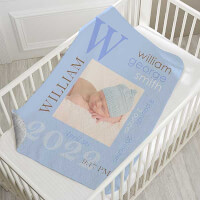 All About Baby Boy Personalized 30x40 Quilted..