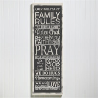 Military Family Rules Personalized Canvas Print..
