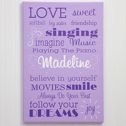Girls Personalized Canvas