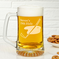 Golf Club Personalized Glass Beer Mug