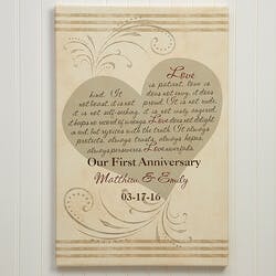 Personalized 8th Wedding Anniversary Gifts, Bronze Anniversary Gift,  Forever To Go Canvas Rustic Wood