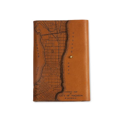 Etched Leather Map Journal