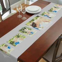 Family Photo Collage Table Runner