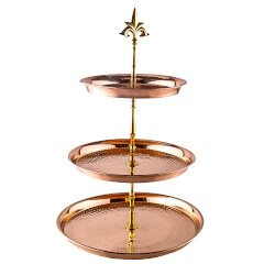 Three Tier Solid Copper Serving Stand